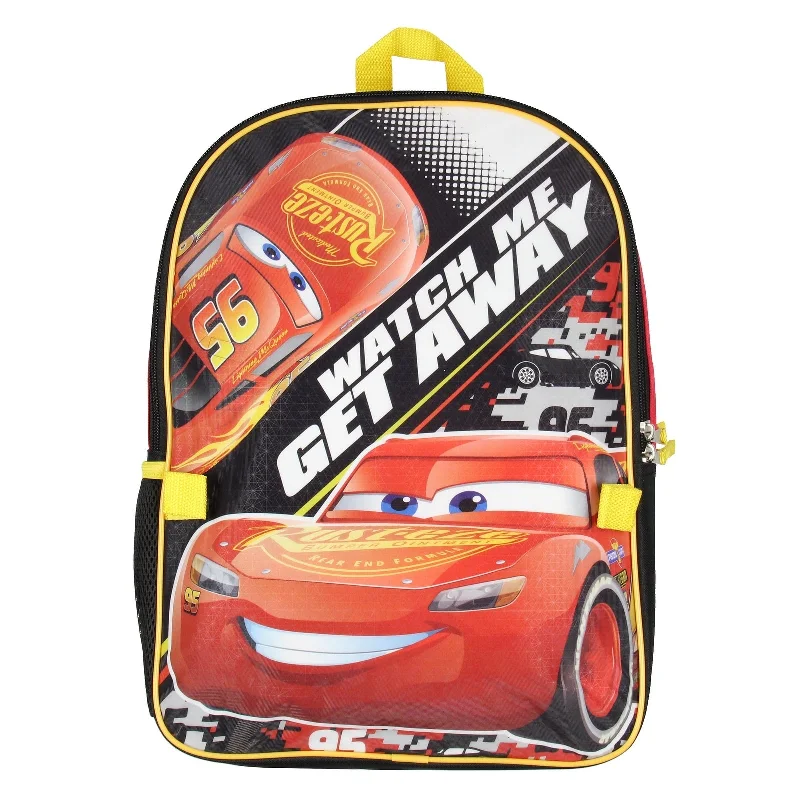 Disney Cars Lightning McQueen 16" Kids Backpack and Lunch Box Set For School or Travel - One Size