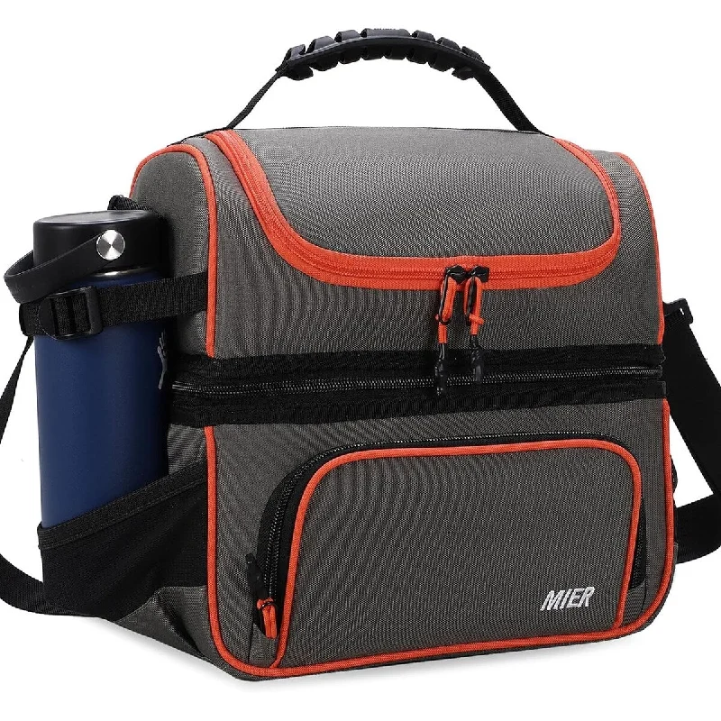 Dual Compartment Lunch Bag Tote with Shoulder Strap for Men and Women Insulated Leakproof Cooler Bag - 14 Liters