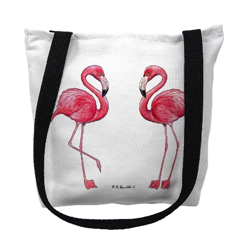Flamingo White Background Small Tote Bag 13x13