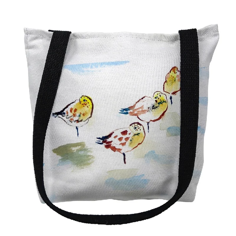 Four Sanderlings Small Tote Bag 13x13