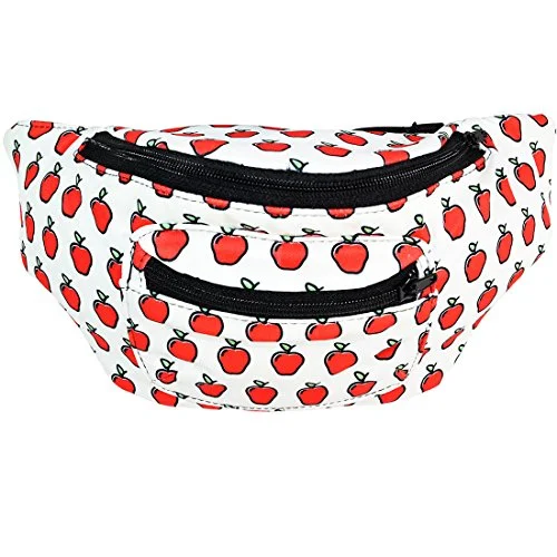 Fruity Fanny Pack, Stylish Party Boho Chic Handmade with Hidden Pocket (Apples)