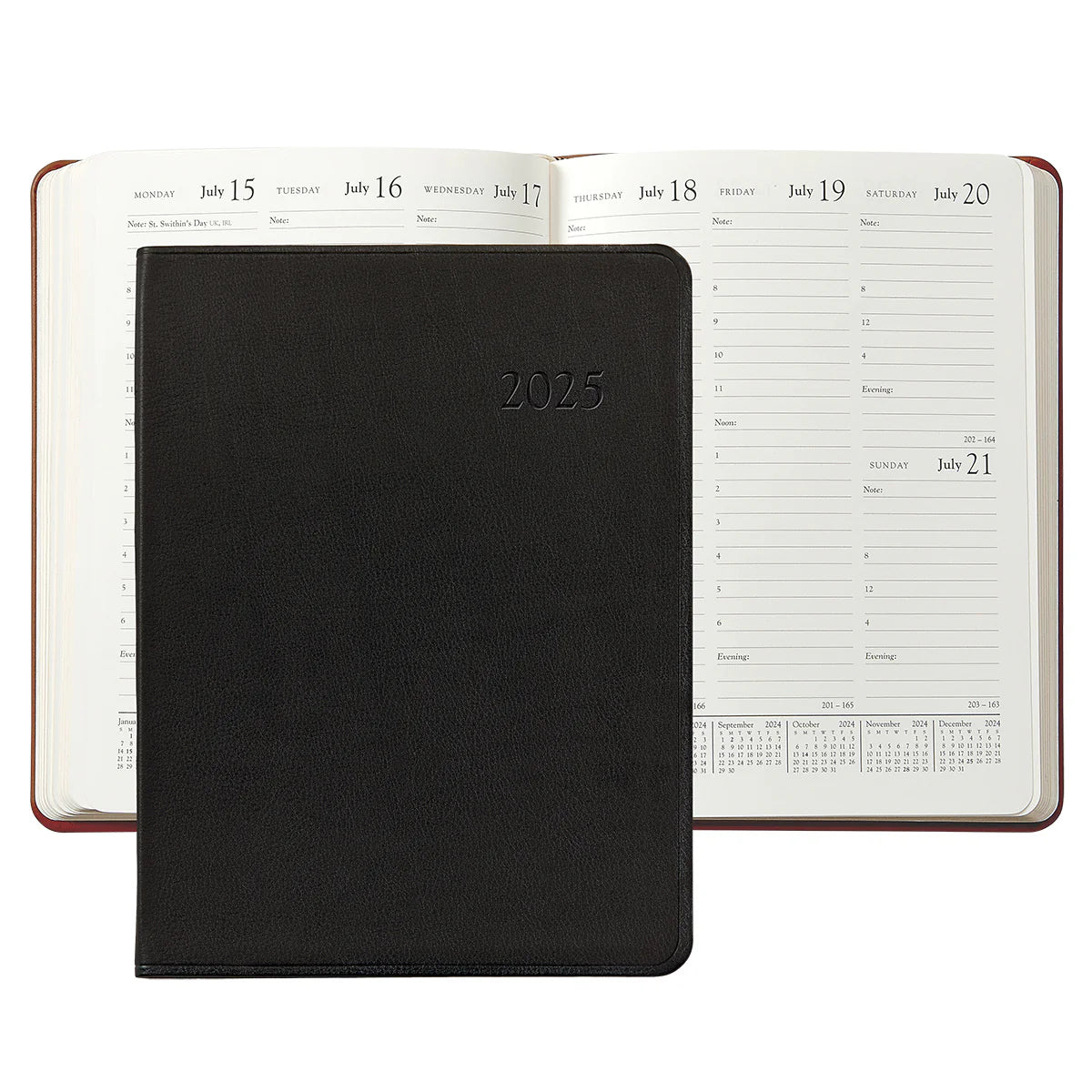 Graphic Image 2025 Desk Diary Traditional Leather