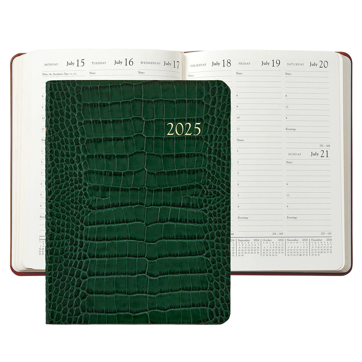 Emerald Embossed Croc Leather
