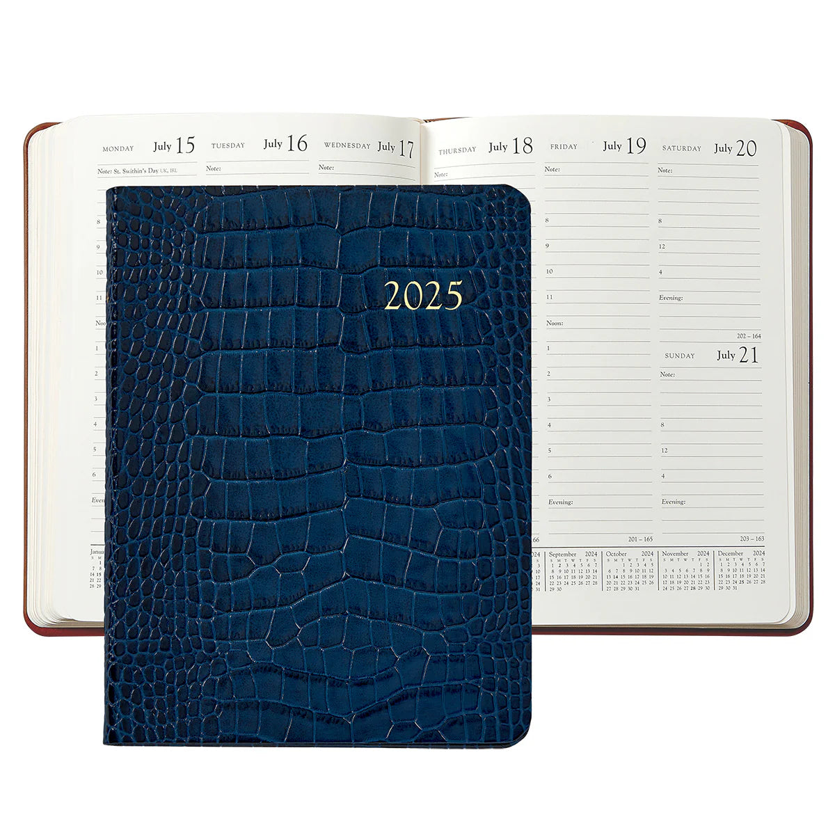 Sapphire Embossed Croc Leather