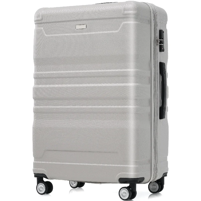 Gray Expandable Luggage Sets 3 Piece Checked Luggage Lightweight Suitcase Trolley Case Sets