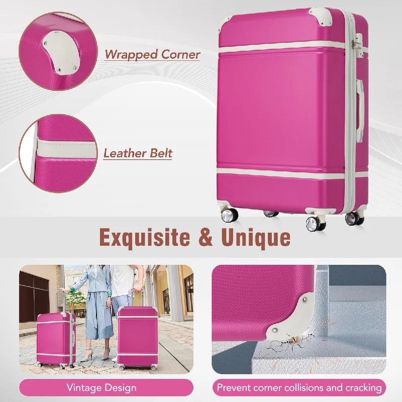 Hardshell Luggage Sets and Cosmetic Case Spinner Suitcase w/ TSA Lock