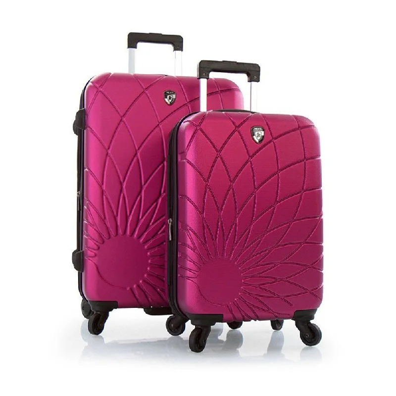 Heys Solar Spinners 2 Pc Set Lightweight Hard Side Luggage Set - 21", 26" (Fuchsia)