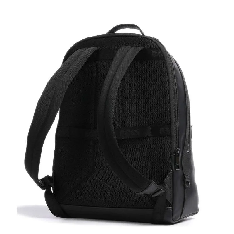 Hugo Boss Men's Jareth Vegan Leather Backpack, Black