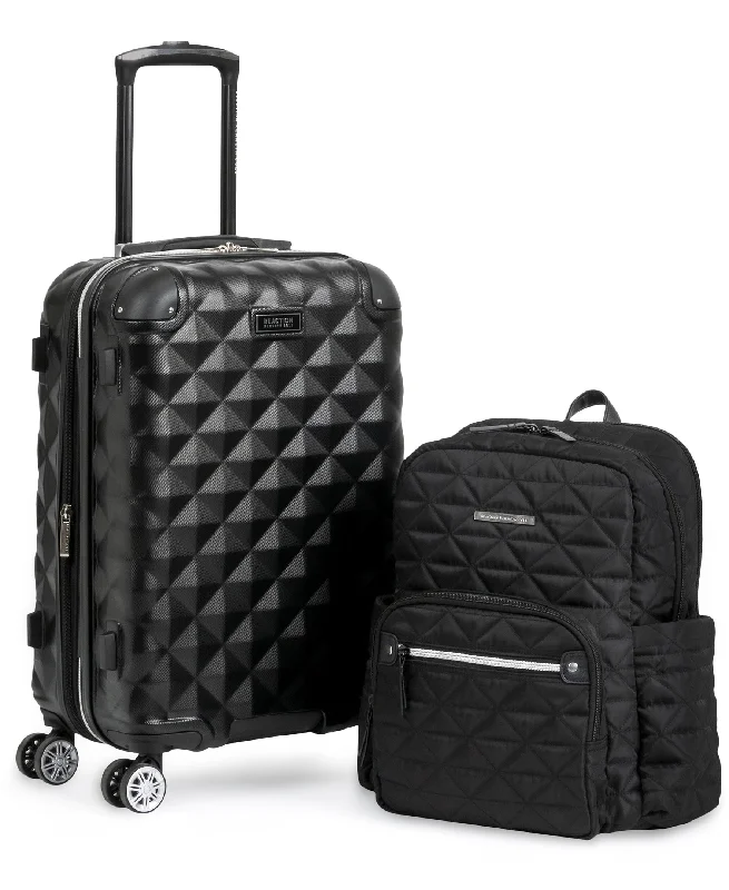Kenneth Cole Reaction Diamond Tower Luggage 8-Wheel Expandable & Emma Backpack 2-Piece Bundle (20" Carry-On & Backpack)