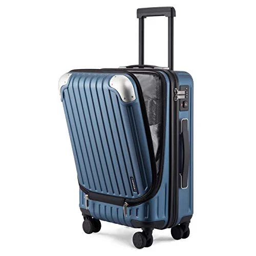 LEVEL8 Carry-On Luggage, Hardside Suitcase, 20” Lightweight ABS+PC Hardshell Spinner Trolley for Luggage with Built-In TSA Lock, 8 Spinner Wheels, Blue, 20-Inch Carry-On LEVEL8 Carry-On Luggage, Hardside Suitcase, 20” Lightweight ABS+PC Hardshell Spinner Trolley for Luggage with Built-In TSA Lock, 8 Spinner Wheels, Blue, 20-Inch Carry-On