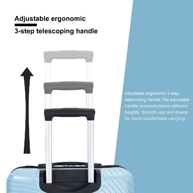 Lightweight Suitcase Electronic Pattern Carry On Upright Luggage, Gray