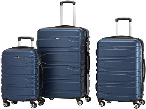 Mancini San Marino Lightweight Spinner Luggage Set in Navy Blue