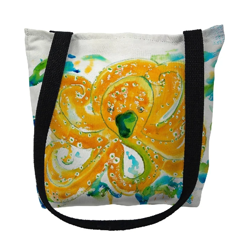 Orange Octopus Small Tote Bag 13x13