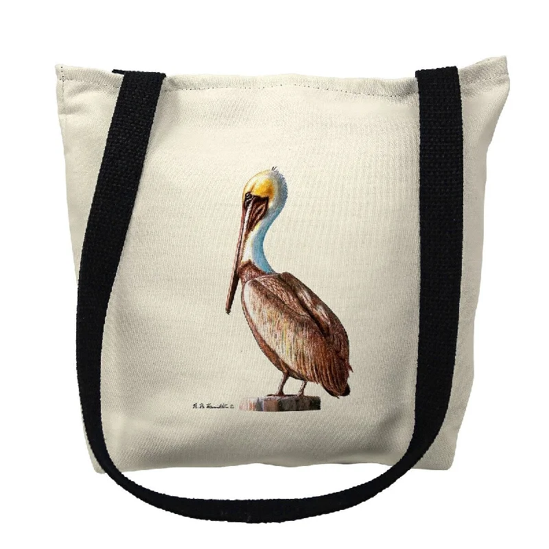 Pelican on White Small Tote Bag 13x13