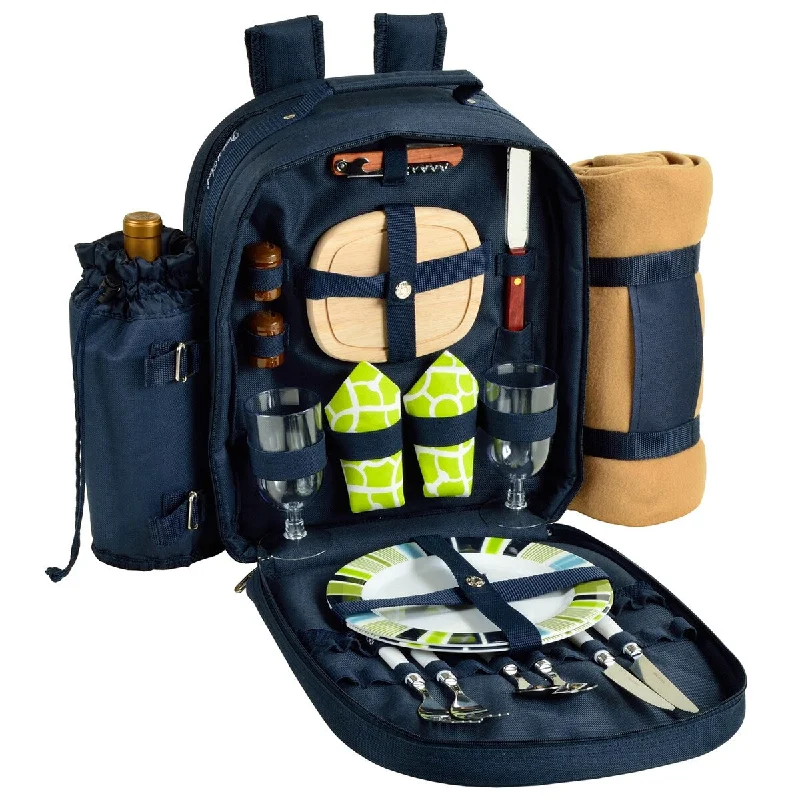 Picnic at Ascot - Deluxe Equipped 2 Person Picnic Backpack Bag with Cooler, Insulated Wine Holder & Blanket Picnic at Ascot - Deluxe Equipped 2 Person Picnic Backpack Bag with Cooler, Insulated Wine Holder & Blanket