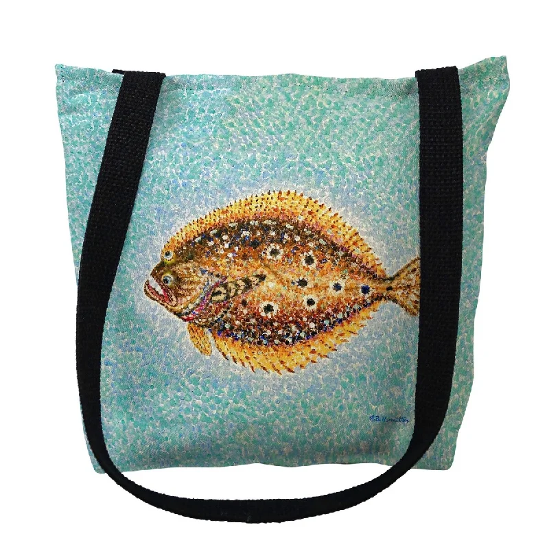 Pointillist Flounder Small Tote Bag 13x13