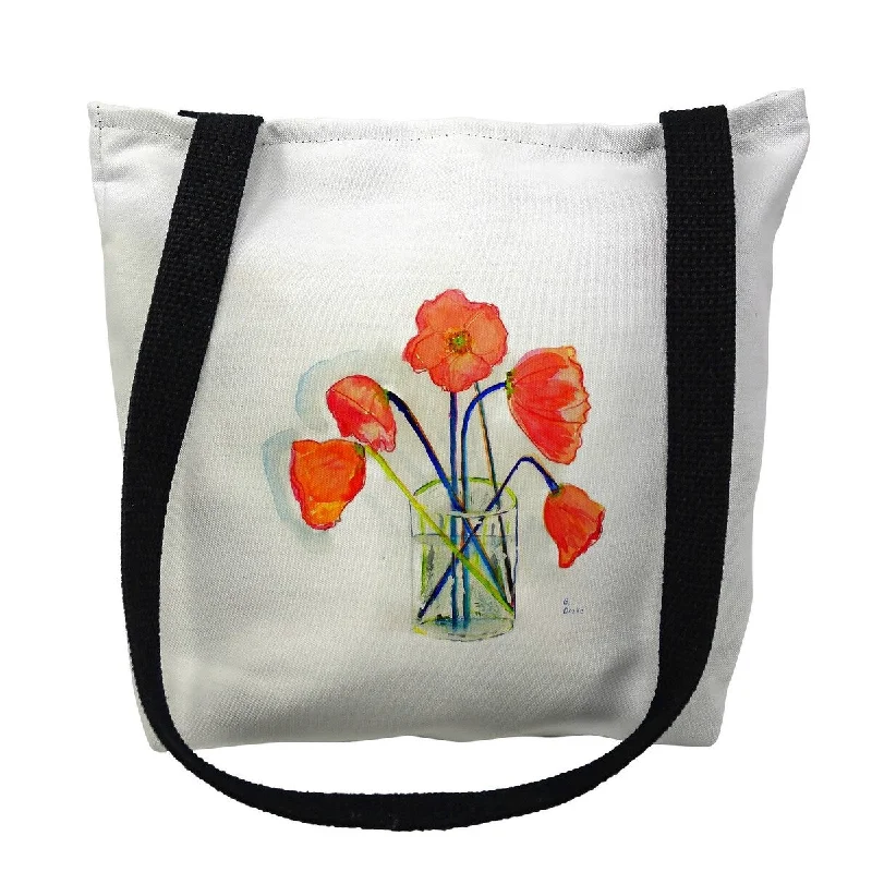 Poppies in Vase Small Tote Bag 13x13