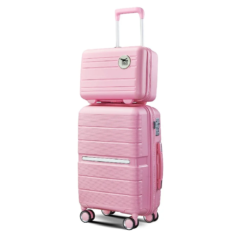 PP Lightweight Luggage Suitcase Sets of 4, Pink