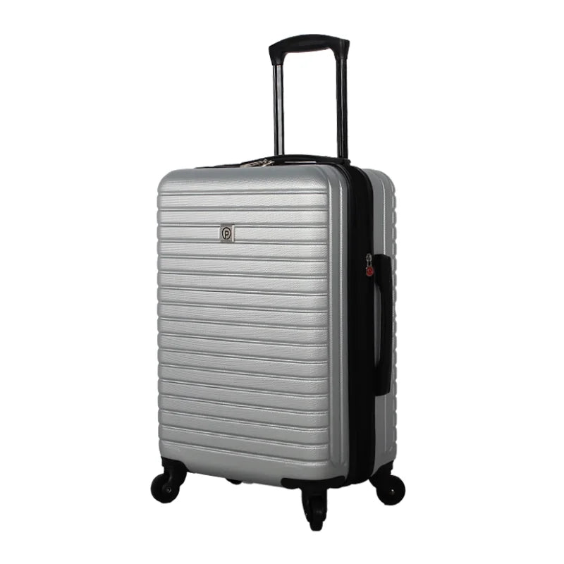 Protege, Vacationer Hard Side 20” Expandable Carry-on Luggage, Silver luggage suitcase clothes organizer