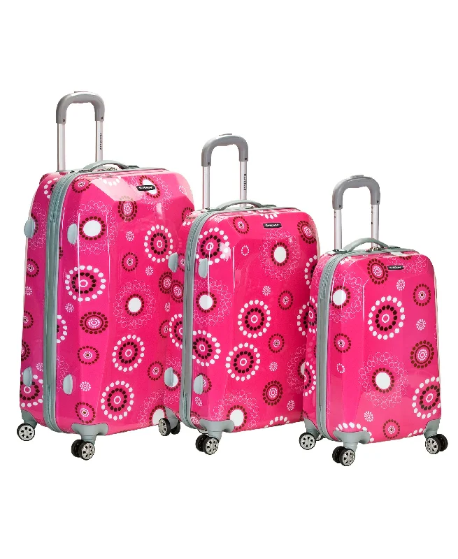 Rockland Luggage Vision Polycarbonate 3 Piece Luggage Set, Pink Pearl, One Size