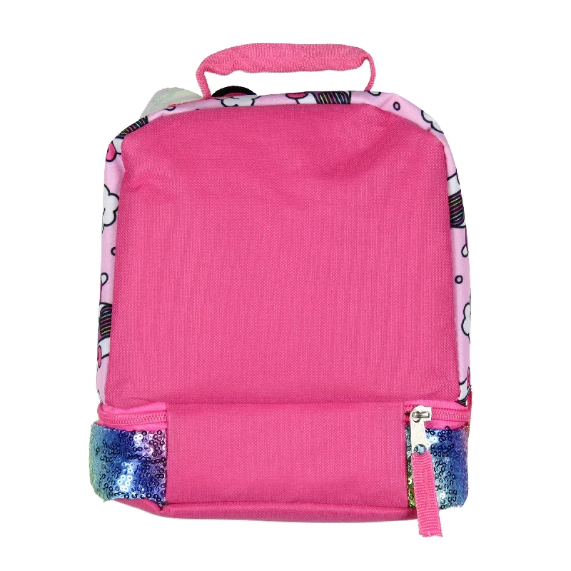 Sanrio Hello Kitty Kids Lunch Box 3-D Ears and Rainbow Sequins Insulated Bag