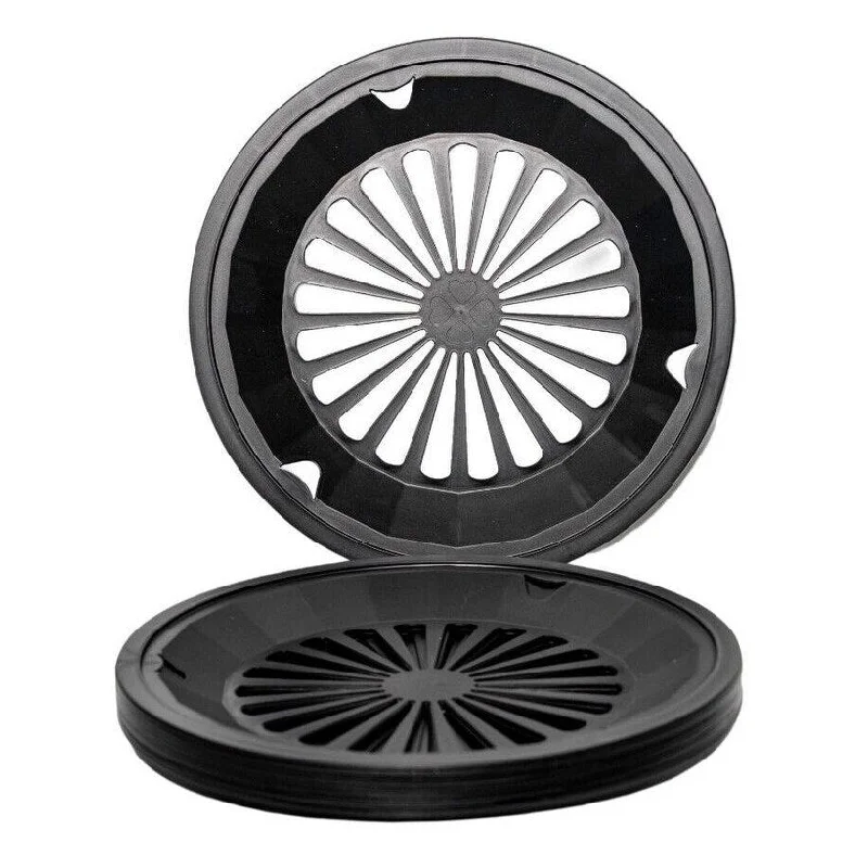 Set of 12 Black Plastic Plate Holders