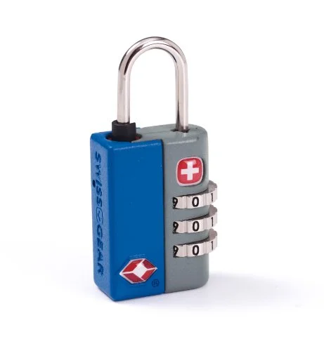 SwissGear TSA-Approved Travel Sentry Combination Luggage Lock with Resettable Combo and Inspection Indicator, Blue, One Size SwissGear TSA-Approved Travel Sentry Combination Luggage Lock with Resettable Combo and Inspection Indicator, Blue, One Size