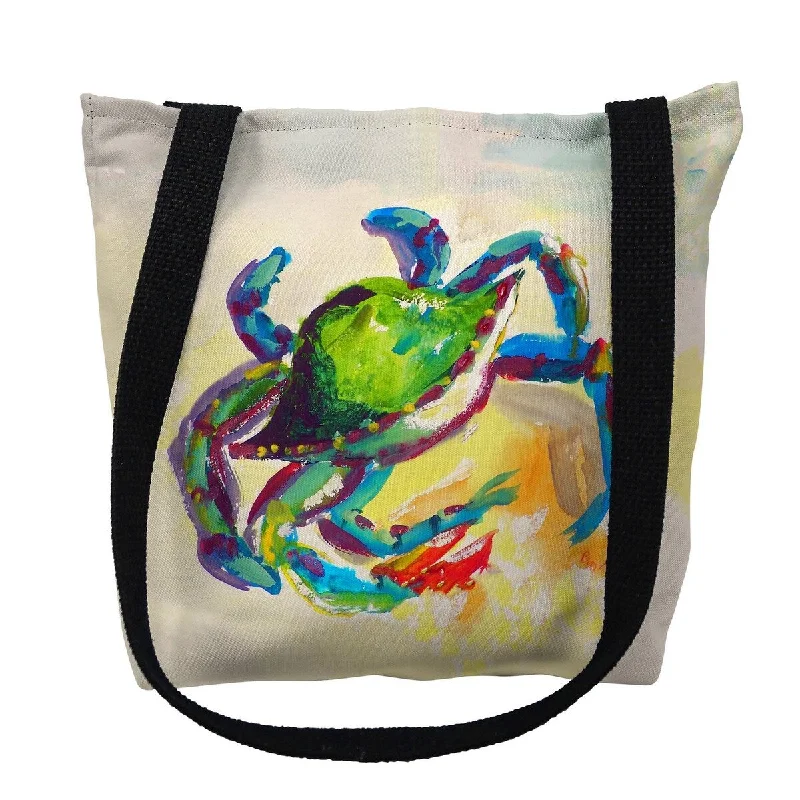 Teal Crab Small Tote Bag 13x13