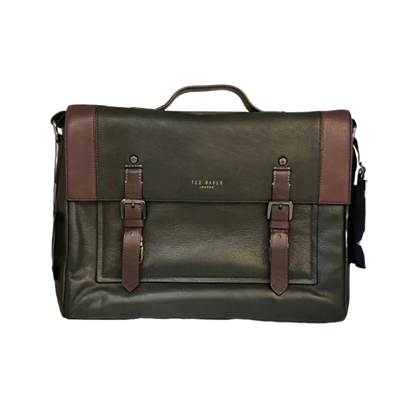Tonal Leather Messenger Bag