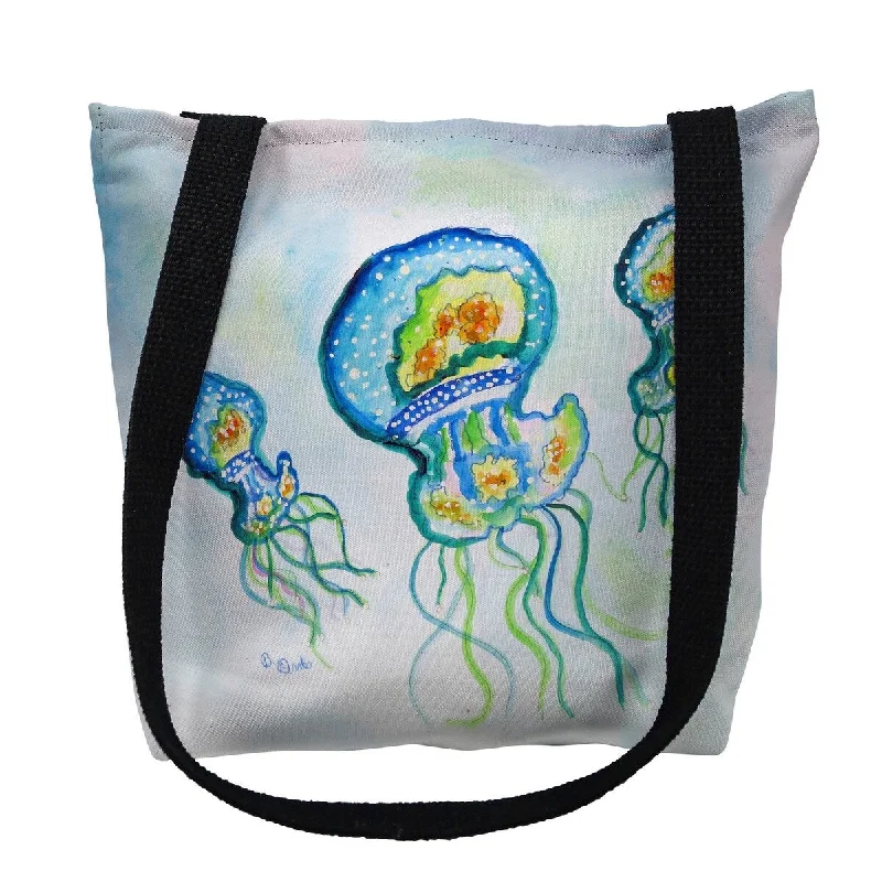 Three Jellyfish Small Tote Bag 13x13