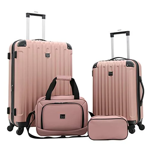 Travelers Club Luggage 4 Piece Luggage Set, Rose Gold, 4 PC