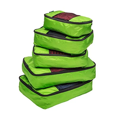 TravelWise Luggage Packing Organization Cubes 5 Pack, Lime, 2 Small, 2 Medium, 1 Large TravelWise Luggage Packing Organization Cubes 5 Pack, Lime, 2 Small, 2 Medium, 1 Large