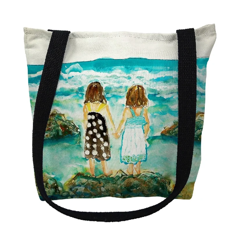 Twins on Rocks Small Tote Bag 13x13