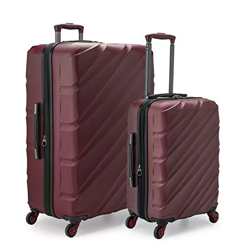 U.S. Traveler Gilmore 2 Piece Expandable Hardside Spinner Luggage Set (Burgundy)