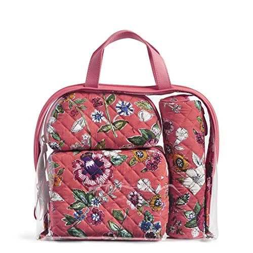 Vera Bradley Iconic 4 Pc. Cosmetic Set, Lilac Paisley, coral floral, One Size