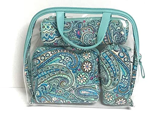 Vera Bradley womens Iconic 4 Pc. Cosmetic Set, Signature Cotton, Daisy Dot Paisley, One Size