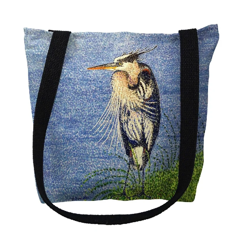 Windy Blue Heron Small Tote Bag 13x13