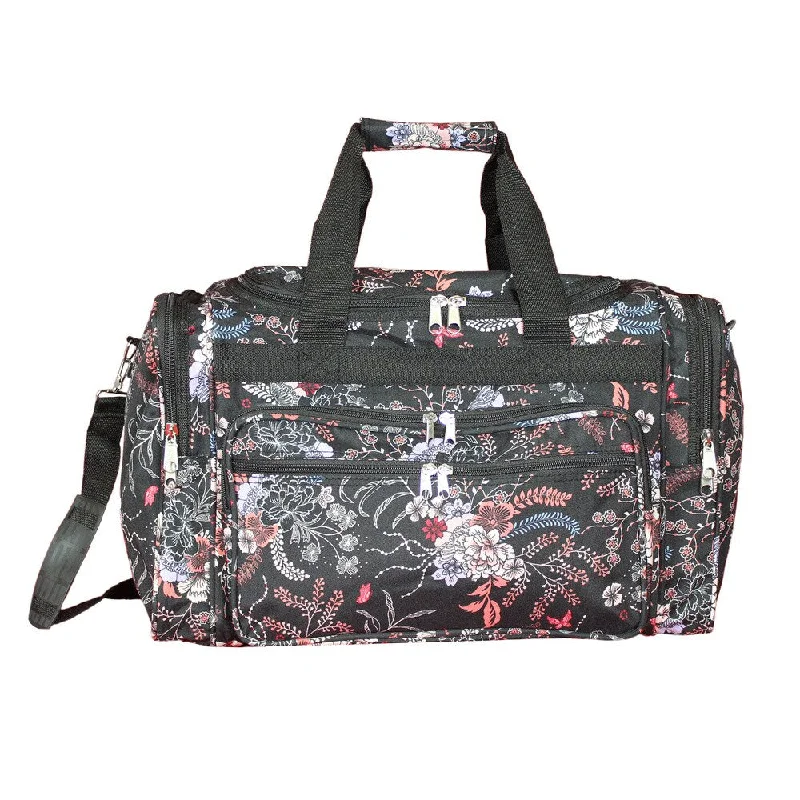 World Traveler Flower 16-Inch Lightweight Carry-On Duffle Bag