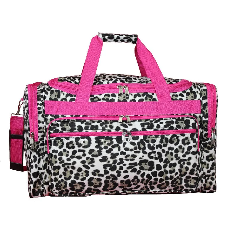 World Traveler Pink Trim Cheetah 22-inch Lightweight Duffle Bag