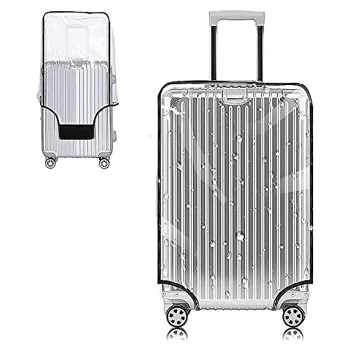 Yotako Clear PVC Suitcase Cover Protectors 20 Inch Luggage Cover for Wheeled Suitcase (20''(18.50''H x 14.17''L x 9.44''W)) Yotako Clear PVC Suitcase Cover Protectors 20 Inch Luggage Cover for Wheeled Suitcase (20''(18.50''H x 14.17''L x 9.44''W))