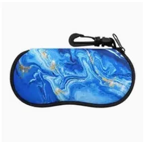 Zippered Neoprene Eyeglass Pouch with plastic carabiner clip- $7.00