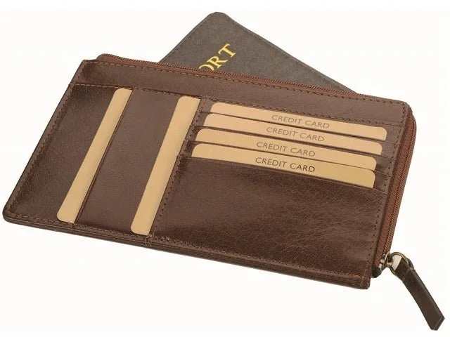 Vintage-style money clips for collectors Beaded Passport Covers & Wallets with Bohemian Vibe for Festival GoersAdpel Bon Voyage Vitello Leather Passport Holder | Brown