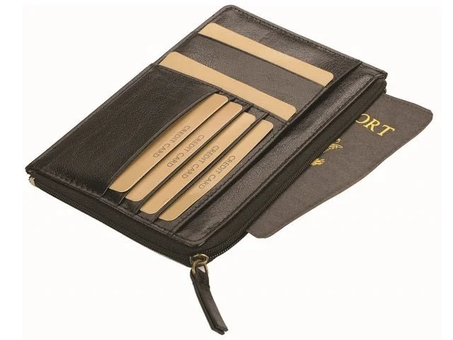 Money clips with RFID protection Camouflage-Patterned Passport Covers & Wallets for Hunters and MilitariesAdpel Bon Voyage Vitello Leather Passport Holder | Black
