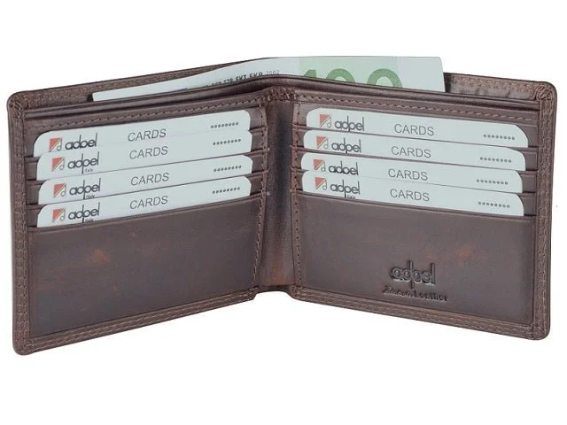 Luxury leather money clips with card slots Animal-Print Passport Covers & Wallets for Trendy FashionistasAdpel Dakota Leather 8CC Wallet | Brown