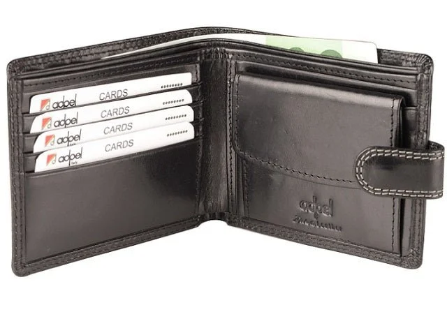 Best money clips for cash and cards Magnetic-Closure Passport Covers & Wallets for Quick AccessAdpel Dakota Leather Wallet With Tab | Black