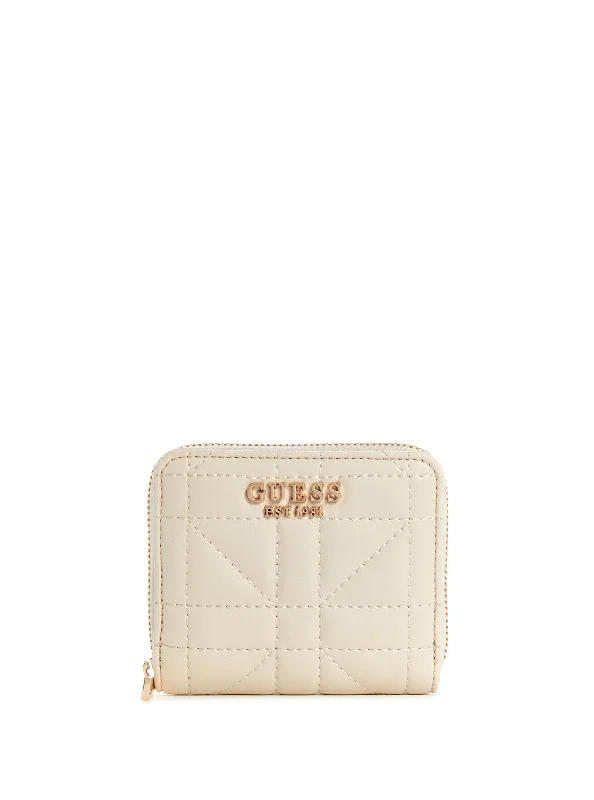 Eco-friendly money clips made from sustainable materials Monogrammed Leather Passport Covers & Wallets as Personalized GiftsBeige Assia Small Zip Around Wallet