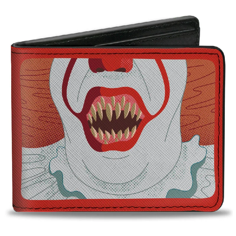 Slim money clips for minimalist wallets Magnetic-Closure Passport Covers & Wallets for Quick AccessBi-Fold Wallet - IT Chapter Two Pennywise Smile Close-Up + Title Logo Red/White