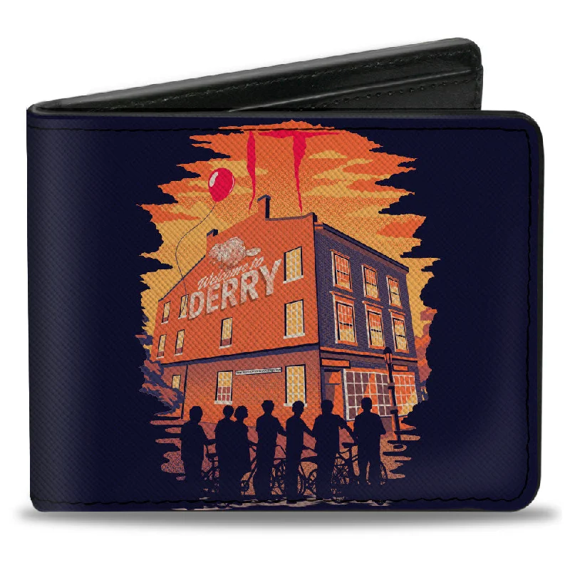 Money clips with built-in bottle openers Cartoon-Themed Passport Covers & Wallets for Kids and Young AdultsBi-Fold Wallet - It Welcome to Derry Vintage Movie Poster Black Reds Yellows