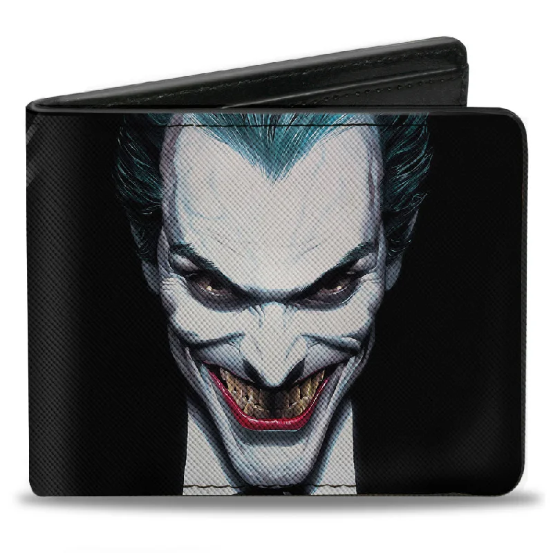 Custom money clips for corporate gifts Silver-Plated Passport Covers & Wallets with Gemstone Accents for Elegant WomenBi-Fold Wallet - Joker Smiling + Batman Action Mythology Portraits Black