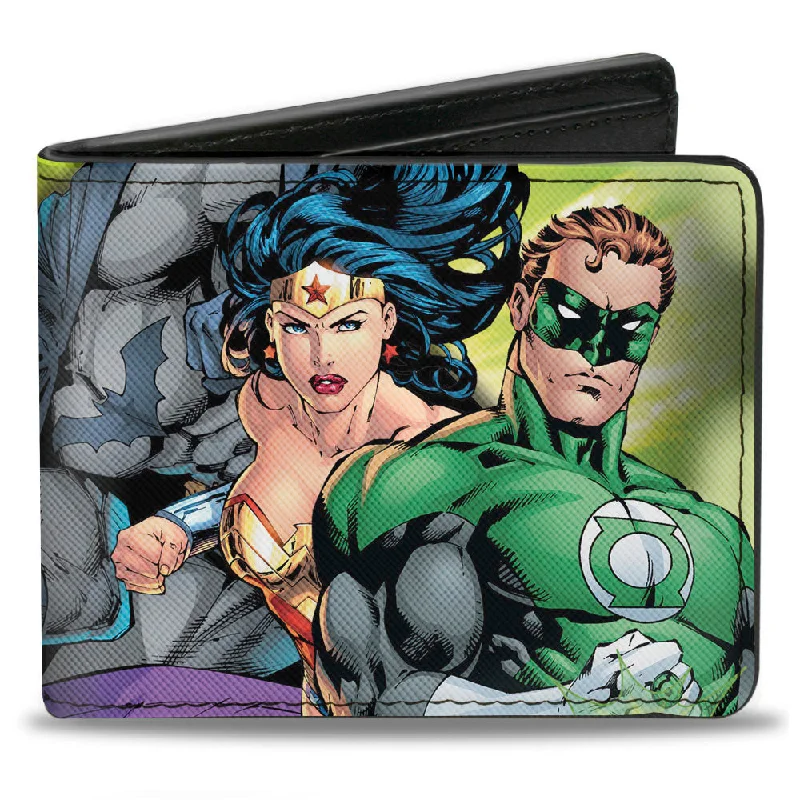 Money clips vs traditional wallets Beaded Passport Covers & Wallets with Bohemian Vibe for Festival GoersBi-Fold Wallet - Justice Leage 4-Superheroes and 2-Villains Group Pose2 Glow Burst Greens